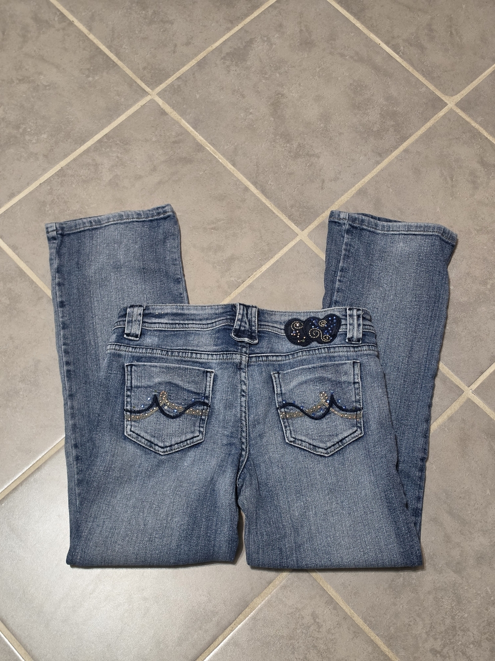 Arizona Jean Co Girls Y2K Embellished Bootcut Jeans Blue Size 8.5 Plus